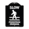 Signmission Designer Series-Slow Pedestrian Crossing Black & White Heavy-Gauge Aluminum, 24" x 18", BW-1824-9890 A-DES-BW-1824-9890 - alternate 1